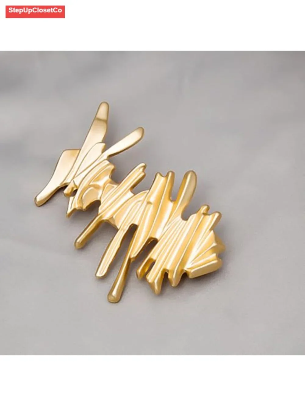 Gold Plated Irregular Geometric Brooch Lapel Pin for Sweater Dress Coat